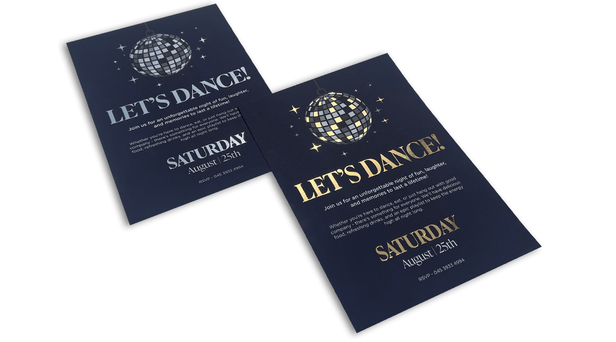 Foiled Flat Invites